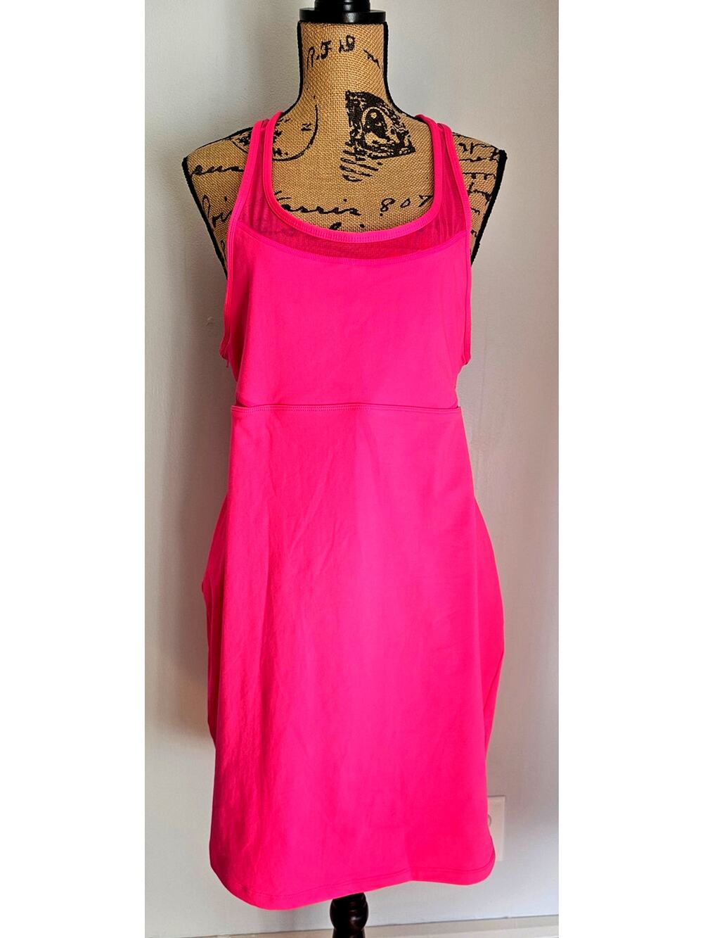 Fabletics Tropez Dress, Performance Strappy Sexy Sporty, Magenta, Sz XXL